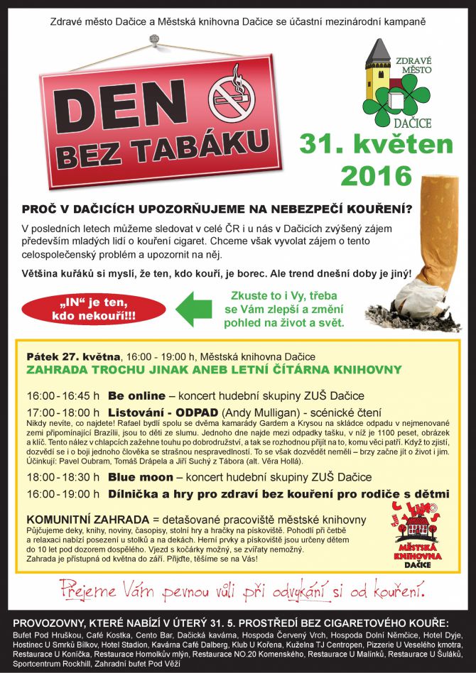 PLAKÁT - Den bez tabáku 2016